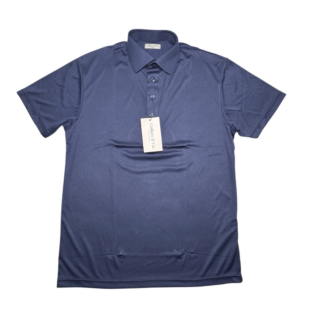 Collars & Co. Performance Firm Dress Collar Polo Shirt Men’s Small Navy NEW